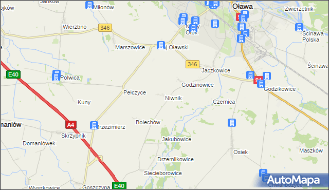 mapa Niwnik, Niwnik na mapie Targeo