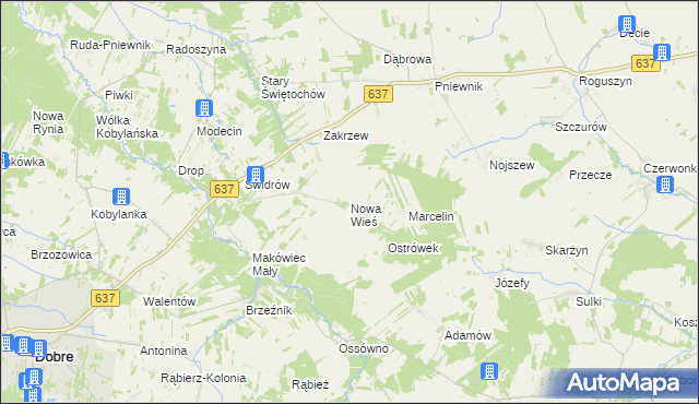 mapa Nowa Wieś gmina Dobre, Nowa Wieś gmina Dobre na mapie Targeo