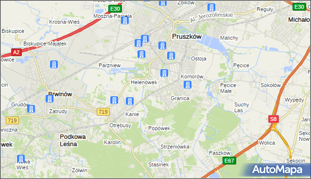 mapa Nowa Wieś gmina Michałowice, Nowa Wieś gmina Michałowice na mapie Targeo
