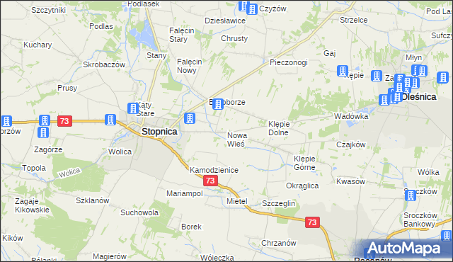 mapa Nowa Wieś gmina Stopnica, Nowa Wieś gmina Stopnica na mapie Targeo