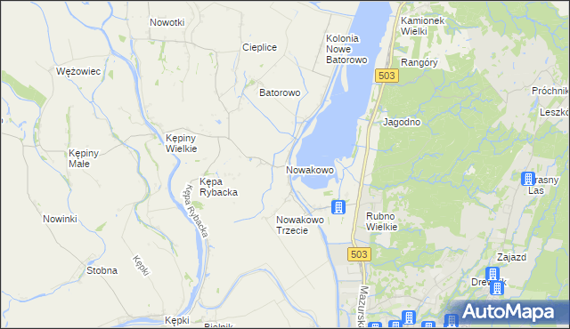 mapa Nowakowo gmina Elbląg, Nowakowo gmina Elbląg na mapie Targeo