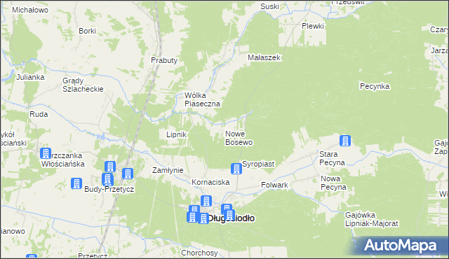 mapa Nowe Bosewo, Nowe Bosewo na mapie Targeo
