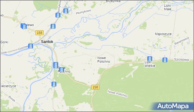 mapa Nowe Polichno, Nowe Polichno na mapie Targeo