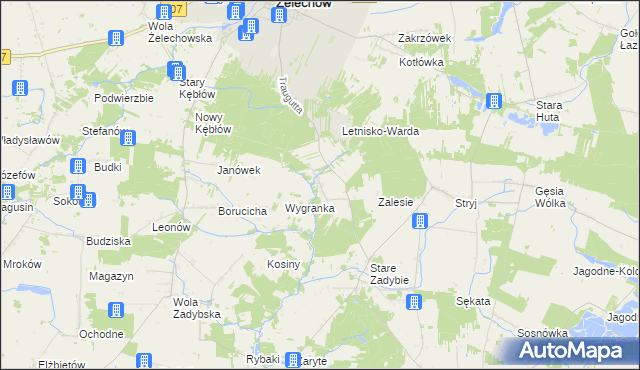 mapa Nowe Zadybie, Nowe Zadybie na mapie Targeo