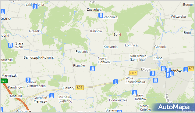 mapa Nowy Goniwilk, Nowy Goniwilk na mapie Targeo