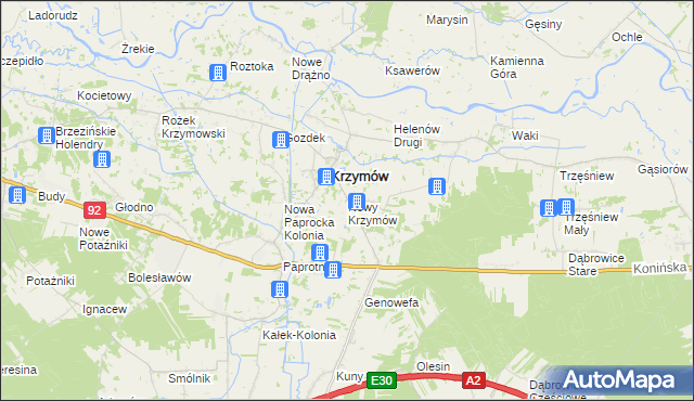 mapa Nowy Krzymów, Nowy Krzymów na mapie Targeo