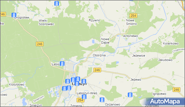 mapa Obórznia, Obórznia na mapie Targeo