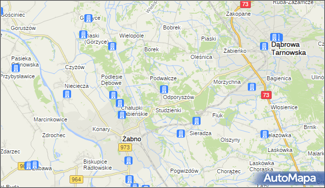 mapa Odporyszów, Odporyszów na mapie Targeo