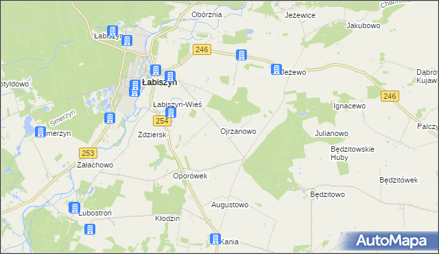 mapa Ojrzanowo, Ojrzanowo na mapie Targeo