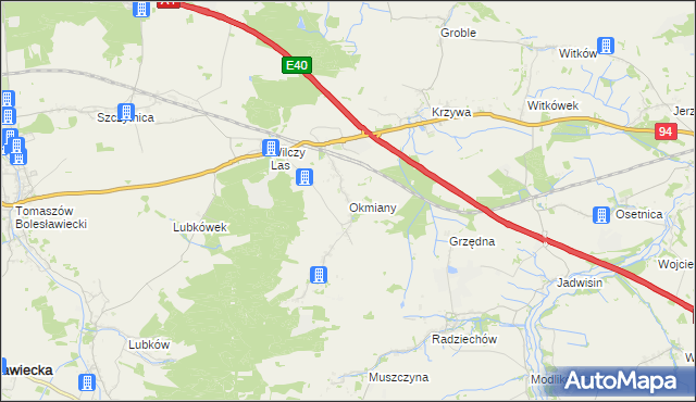 mapa Okmiany, Okmiany na mapie Targeo