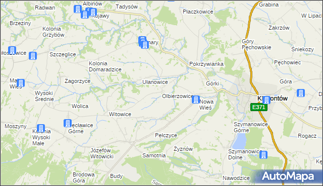 mapa Olbierzowice, Olbierzowice na mapie Targeo