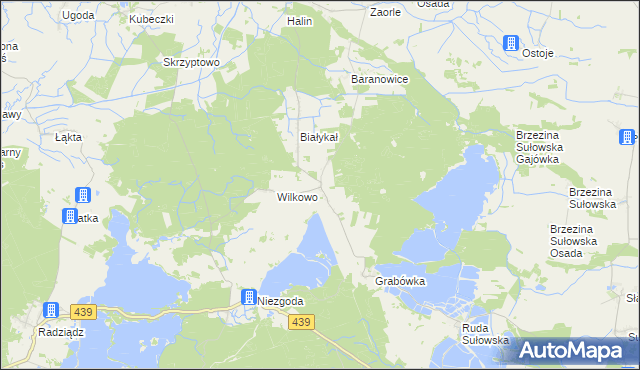 mapa Olsza gmina Milicz, Olsza gmina Milicz na mapie Targeo
