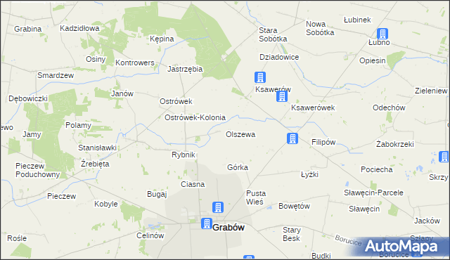 mapa Olszewa, Olszewa na mapie Targeo