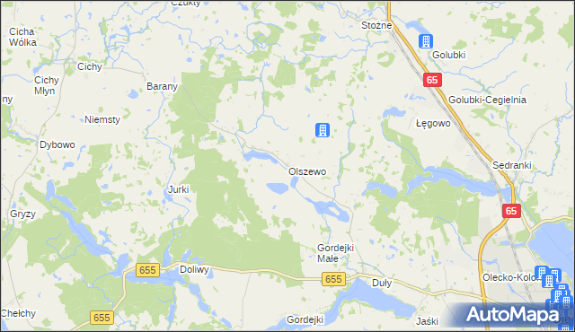 mapa Olszewo gmina Olecko, Olszewo gmina Olecko na mapie Targeo