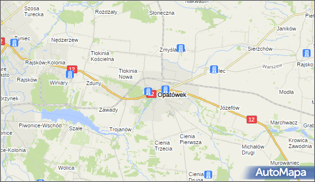 mapa Opatówek powiat kaliski, Opatówek powiat kaliski na mapie Targeo