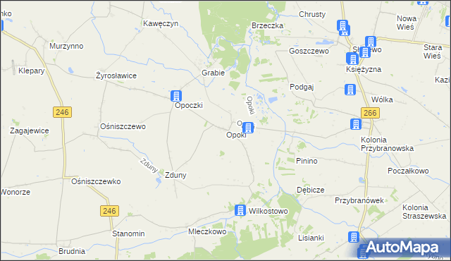 mapa Opoki, Opoki na mapie Targeo