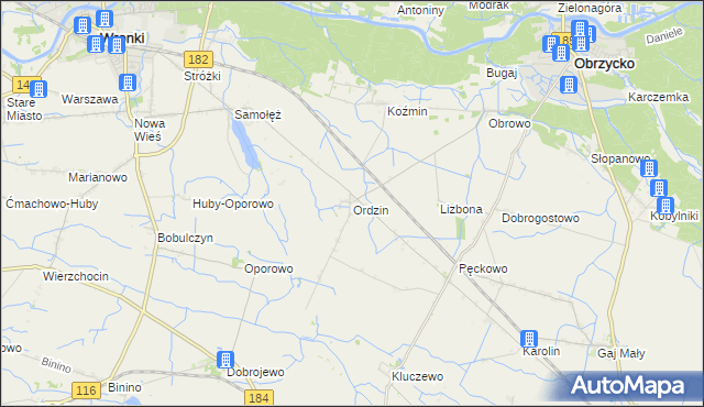 mapa Ordzin, Ordzin na mapie Targeo