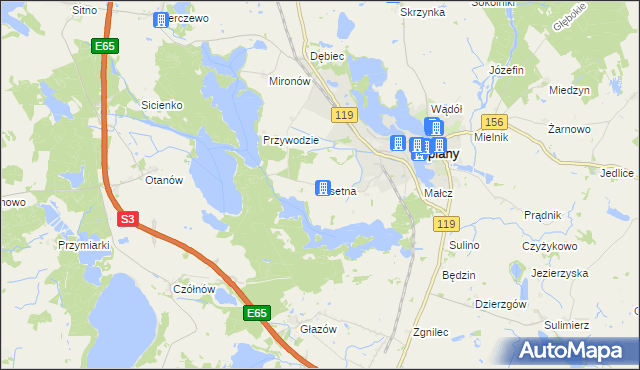 mapa Osetna, Osetna na mapie Targeo