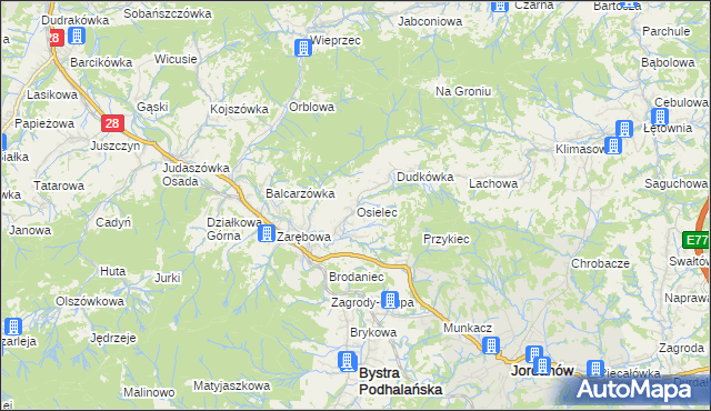 mapa Osielec, Osielec na mapie Targeo