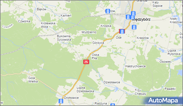 mapa Oska Piła, Oska Piła na mapie Targeo