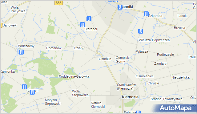 mapa Osmolin, Osmolin na mapie Targeo