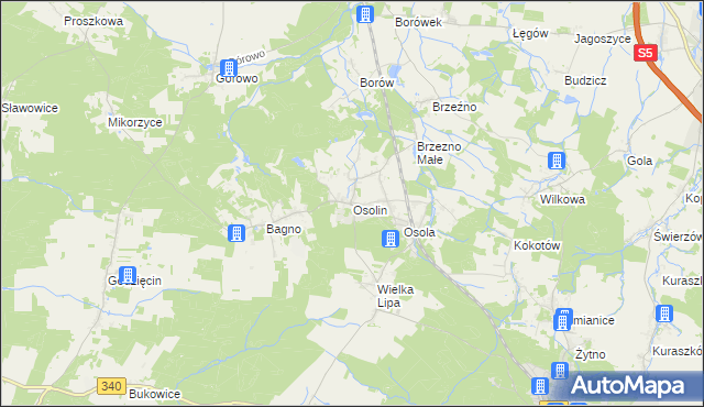 mapa Osolin, Osolin na mapie Targeo