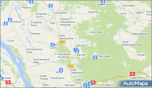 mapa Ostrybór, Ostrybór na mapie Targeo