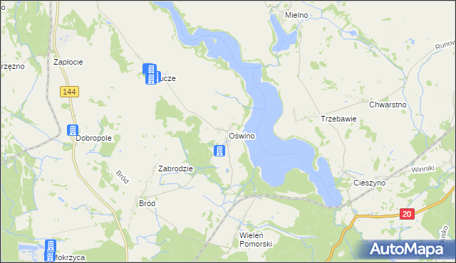 mapa Oświno, Oświno na mapie Targeo