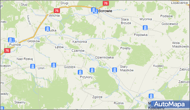 mapa Oziemkówka, Oziemkówka na mapie Targeo