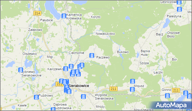 mapa Paczewo, Paczewo na mapie Targeo