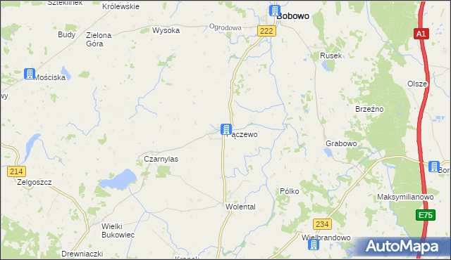 mapa Pączewo, Pączewo na mapie Targeo