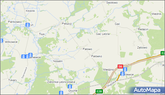 mapa Pałowo, Pałowo na mapie Targeo