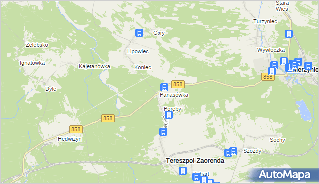 mapa Panasówka, Panasówka na mapie Targeo