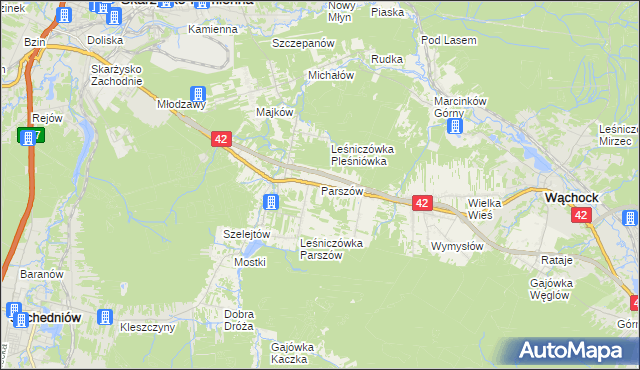 mapa Parszów, Parszów na mapie Targeo