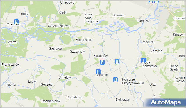 mapa Paruchów, Paruchów na mapie Targeo