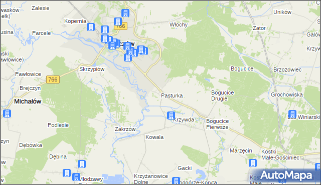 mapa Pasturka, Pasturka na mapie Targeo