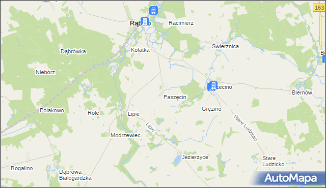 mapa Paszęcin, Paszęcin na mapie Targeo