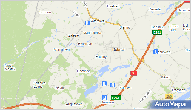 mapa Pauliny, Pauliny na mapie Targeo