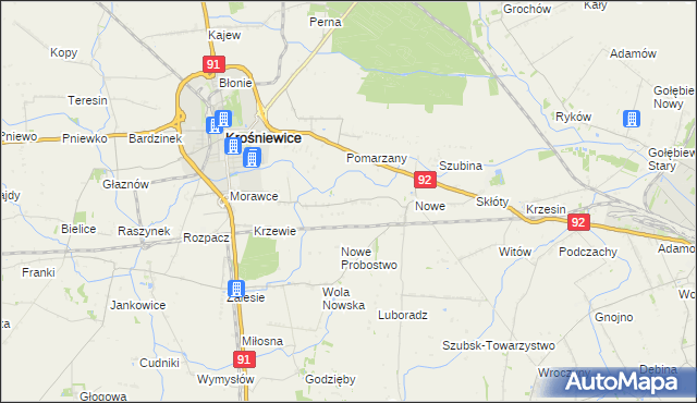 mapa Pawlikowice gmina Krośniewice, Pawlikowice gmina Krośniewice na mapie Targeo