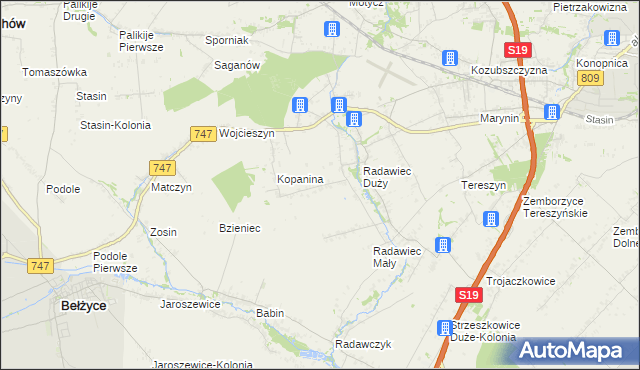 mapa Pawlin, Pawlin na mapie Targeo