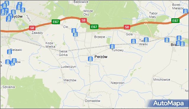 mapa Perzów, Perzów na mapie Targeo