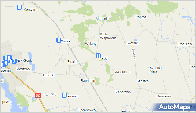 mapa Piaski gmina Kruszwica, Piaski gmina Kruszwica na mapie Targeo