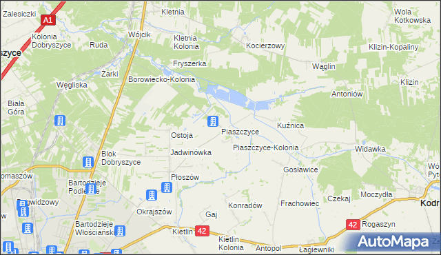 mapa Piaszczyce, Piaszczyce na mapie Targeo