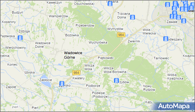 mapa Piątkowiec, Piątkowiec na mapie Targeo
