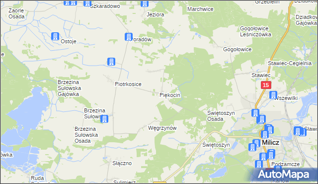 mapa Piękocin, Piękocin na mapie Targeo