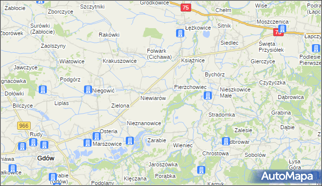 mapa Pierzchów, Pierzchów na mapie Targeo