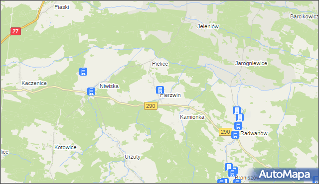 mapa Pierzwin, Pierzwin na mapie Targeo