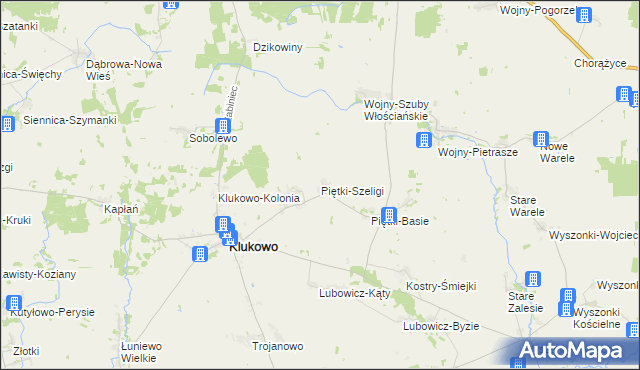 mapa Piętki-Szeligi, Piętki-Szeligi na mapie Targeo