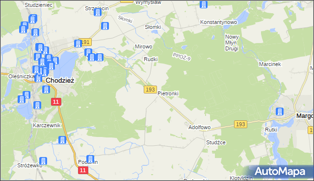 mapa Pietronki, Pietronki na mapie Targeo