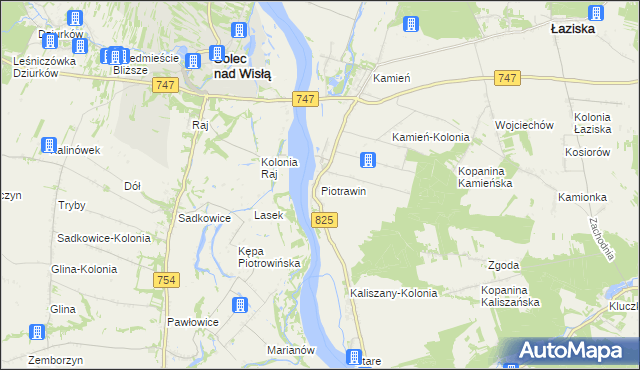 mapa Piotrawin gmina Łaziska, Piotrawin gmina Łaziska na mapie Targeo